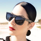 Hipster Super Flat Top Retro Horned Rim Sunglasses 8066 from zeroUV