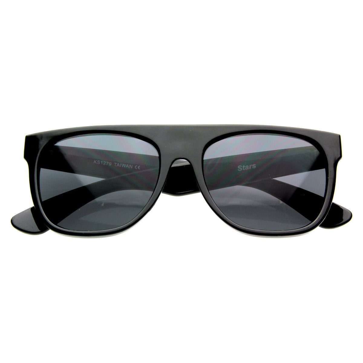 Hipster Super Flat Top Retro Horned Rim Sunglasses 8066 from zeroUV