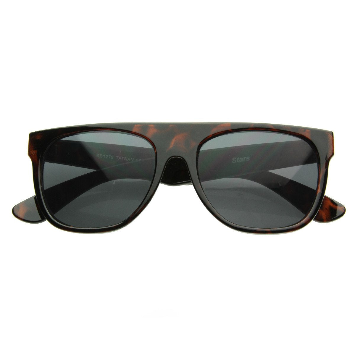 Hipster Super Flat Top Retro Horned Rim Sunglasses 8066 from zeroUV