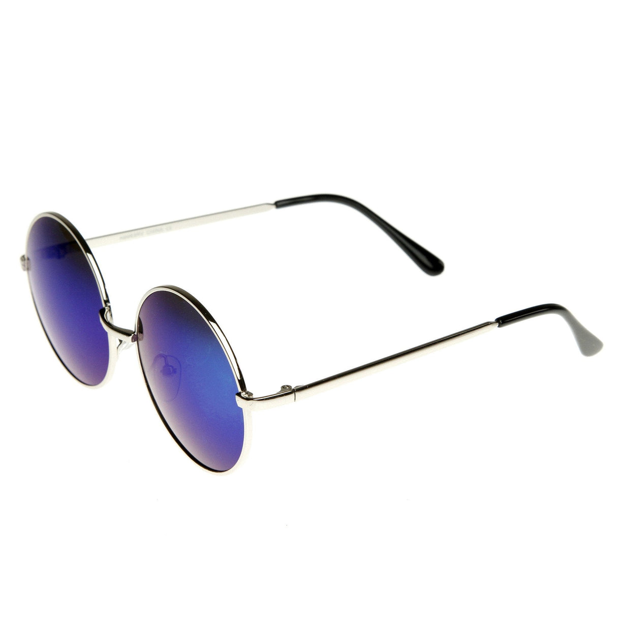 Retro Flash Color Mirror Lens Round Metal Sunglasses 9203 from zeroUV