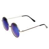Retro Flash Color Mirror Lens Round Metal Sunglasses 9203 from zeroUV