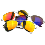 Retro Flash Color Mirrored Lens Metal Aviator Sunglasses 1485 from zeroUV