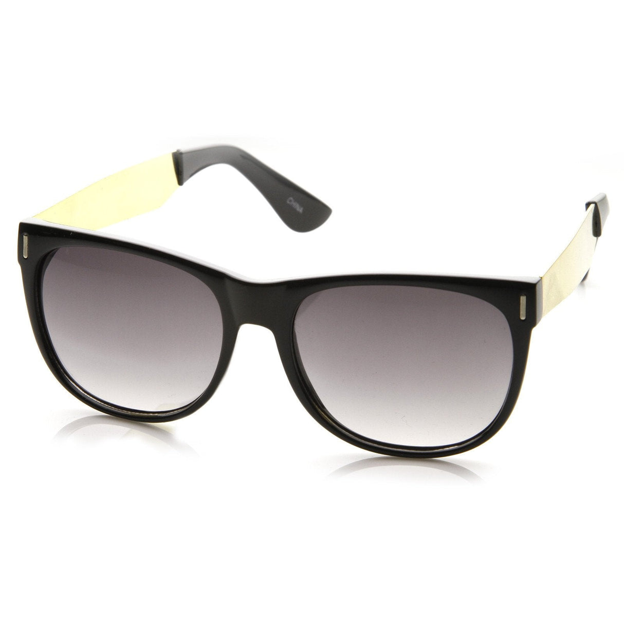 Trendy Indie Hipster Super Retro Metal Arm Horned Rim Sunglasses 8687 from zeroUV
