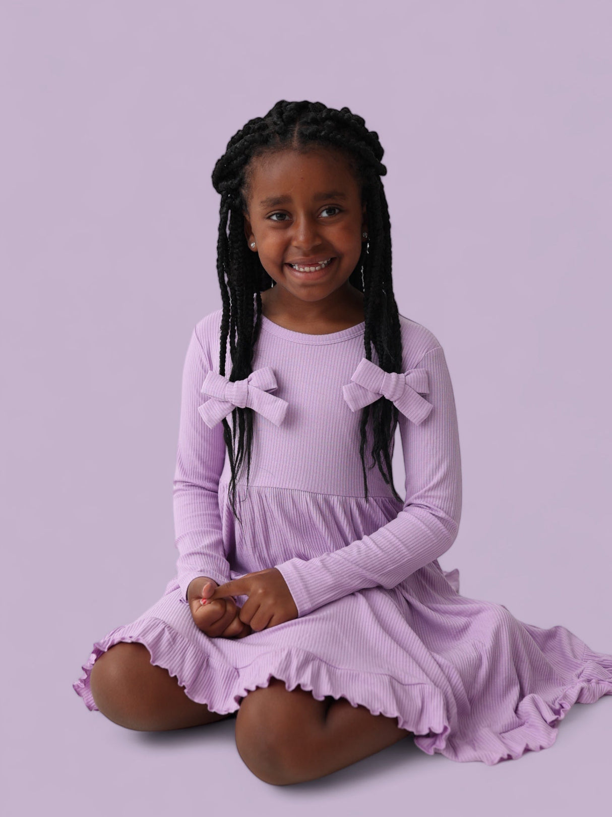 AMETHYST RIB DREAM RUFFLE DRESS from DREAM BIG LITTLE CO