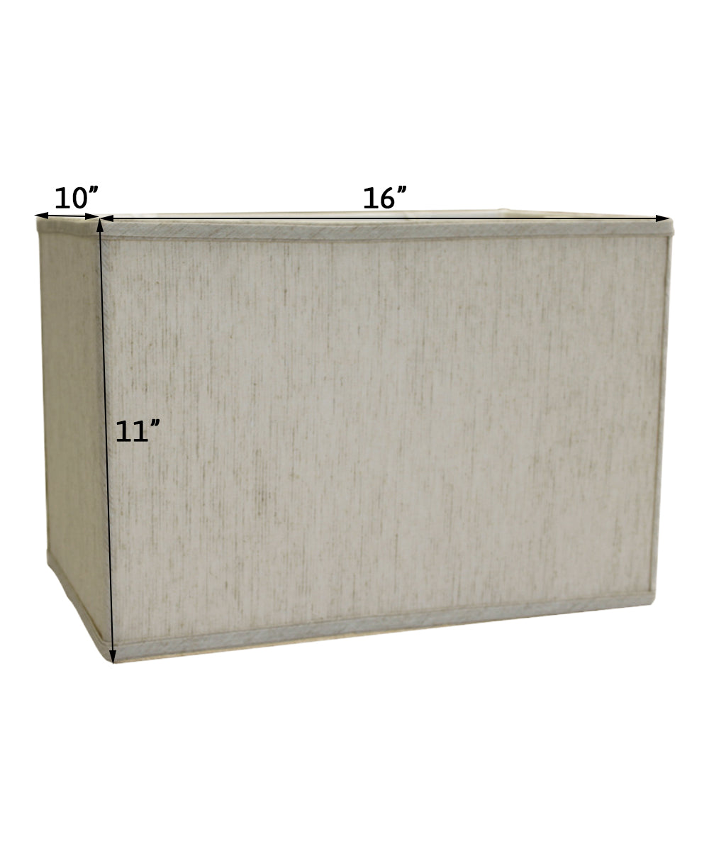 Rectangular 16"W x 11"H Drum Lampshade Softback Textured Oatmeal From LampsUSA