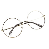 Vintage Era 1920's Large Round Metal Clear Lens Glasses 8714 from zeroUV