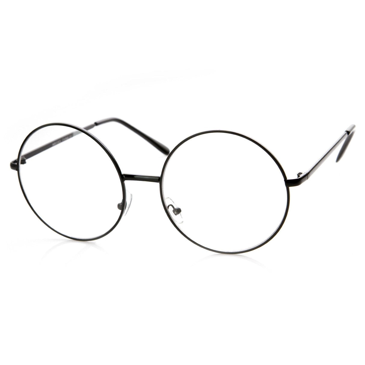 Vintage Era 1920's Large Round Metal Clear Lens Glasses 8714 from zeroUV