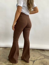 Fiona High Waisted Bell Bottom Flare Jeans - Chocolate Brown From Willow Boutique
