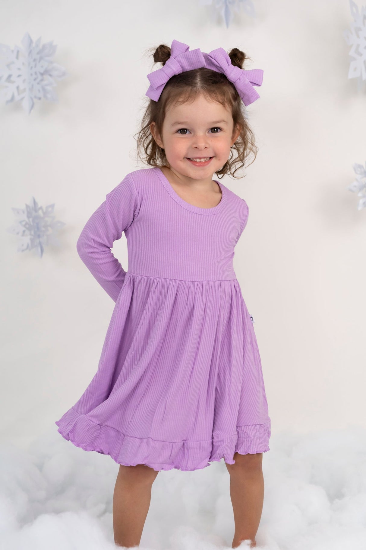 AMETHYST RIB DREAM RUFFLE DRESS from DREAM BIG LITTLE CO