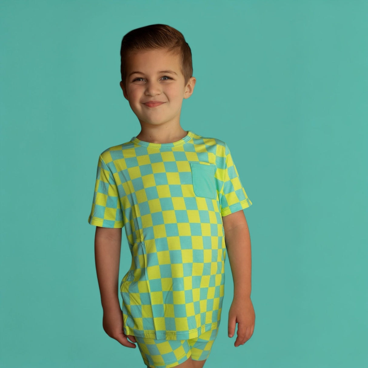 BE BOLD CHECKERS DREAM POCKET TEE from DREAM BIG LITTLE CO