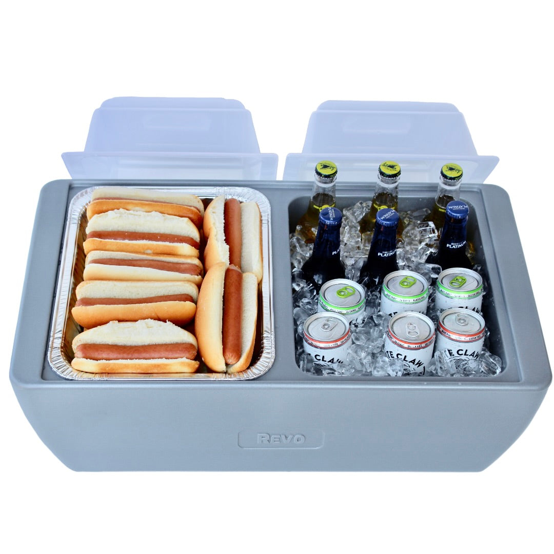 Dubler Party Cooler™ | Metallic Gray From REVO COOLERS, LLC