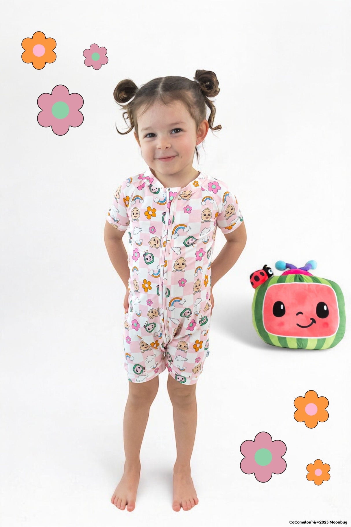 Dream Big Little Co x CoComelon JJ RAINBOW CHECKERS DREAM SHORTIE from DREAM BIG LITTLE CO
