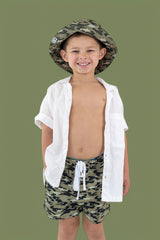 CAMO SHARK BOY'S DREAM SWIM TRUNKS from DREAM BIG LITTLE CO