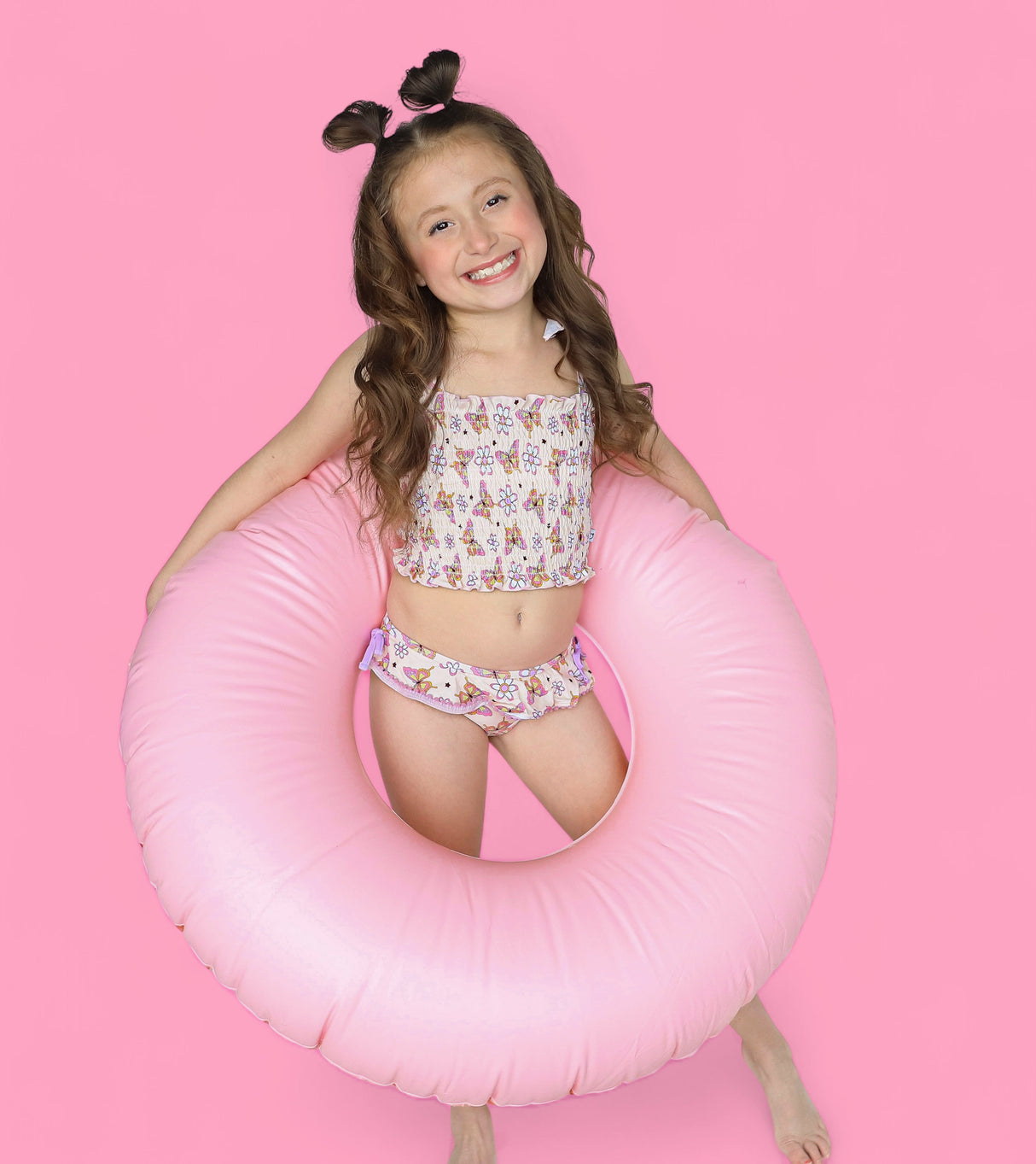 BLOSSOMIN’ BUTTERFLY DREAM SMOCKED TANKINI TWO PIECE SWIM SUIT from DREAM BIG LITTLE CO