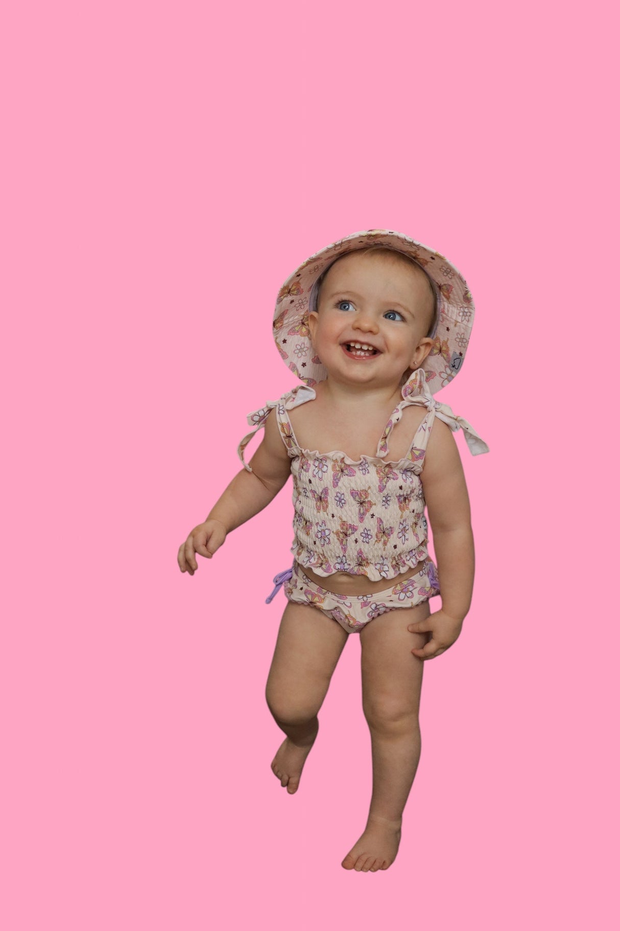 BLOSSOMIN’ BUTTERFLY DREAM SMOCKED TANKINI TWO PIECE SWIM SUIT from DREAM BIG LITTLE CO