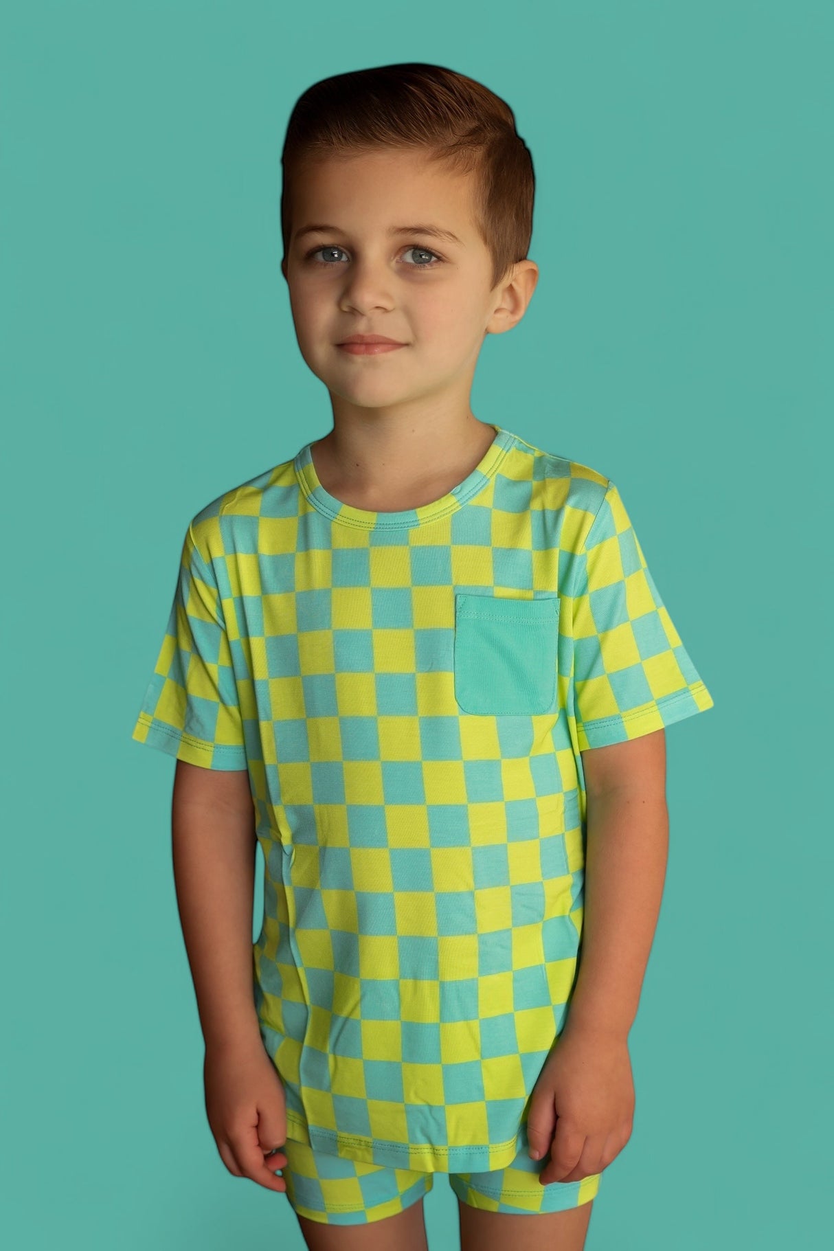 BE BOLD CHECKERS DREAM POCKET TEE from DREAM BIG LITTLE CO