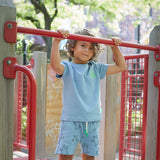 100% Earth loving Kid T-Shirt - Slate Blue/neon from Manymoons