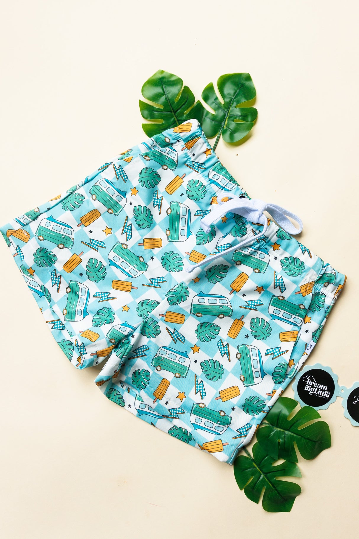 EXCLUSIVE CHECKED OUT FOR SUMMER DREAM SWIM TRUNKS from DREAM BIG LITTLE CO