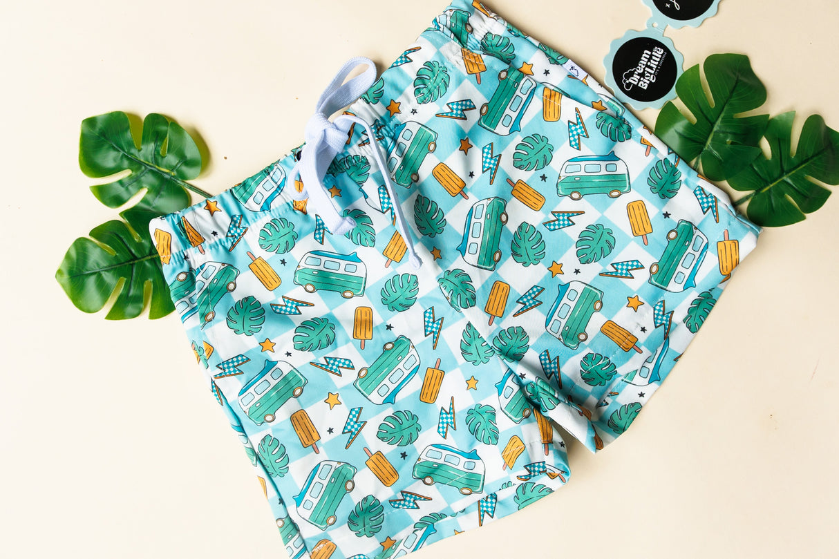 EXCLUSIVE CHECKED OUT FOR SUMMER DREAM SWIM TRUNKS from DREAM BIG LITTLE CO
