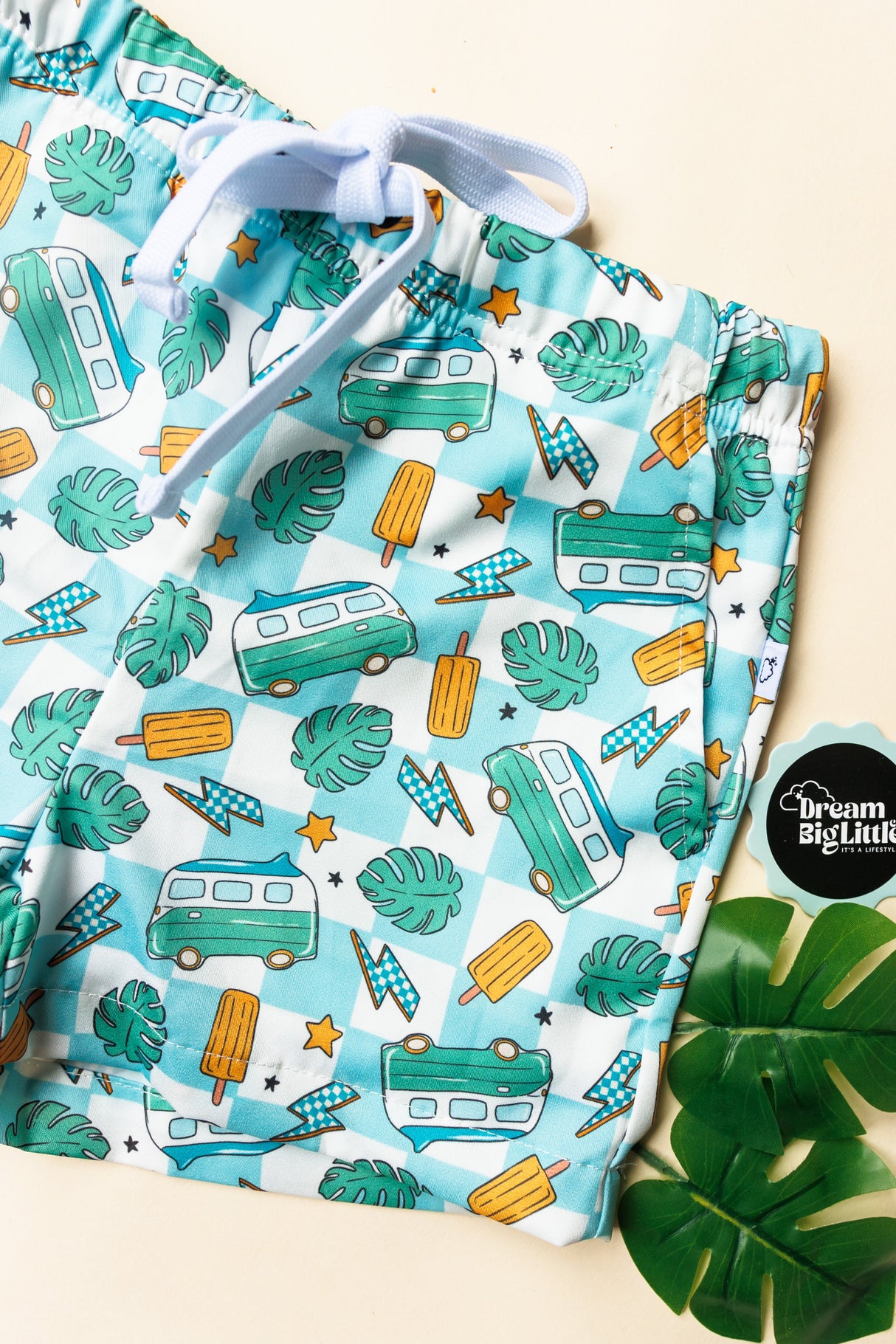 EXCLUSIVE CHECKED OUT FOR SUMMER DREAM SWIM TRUNKS from DREAM BIG LITTLE CO