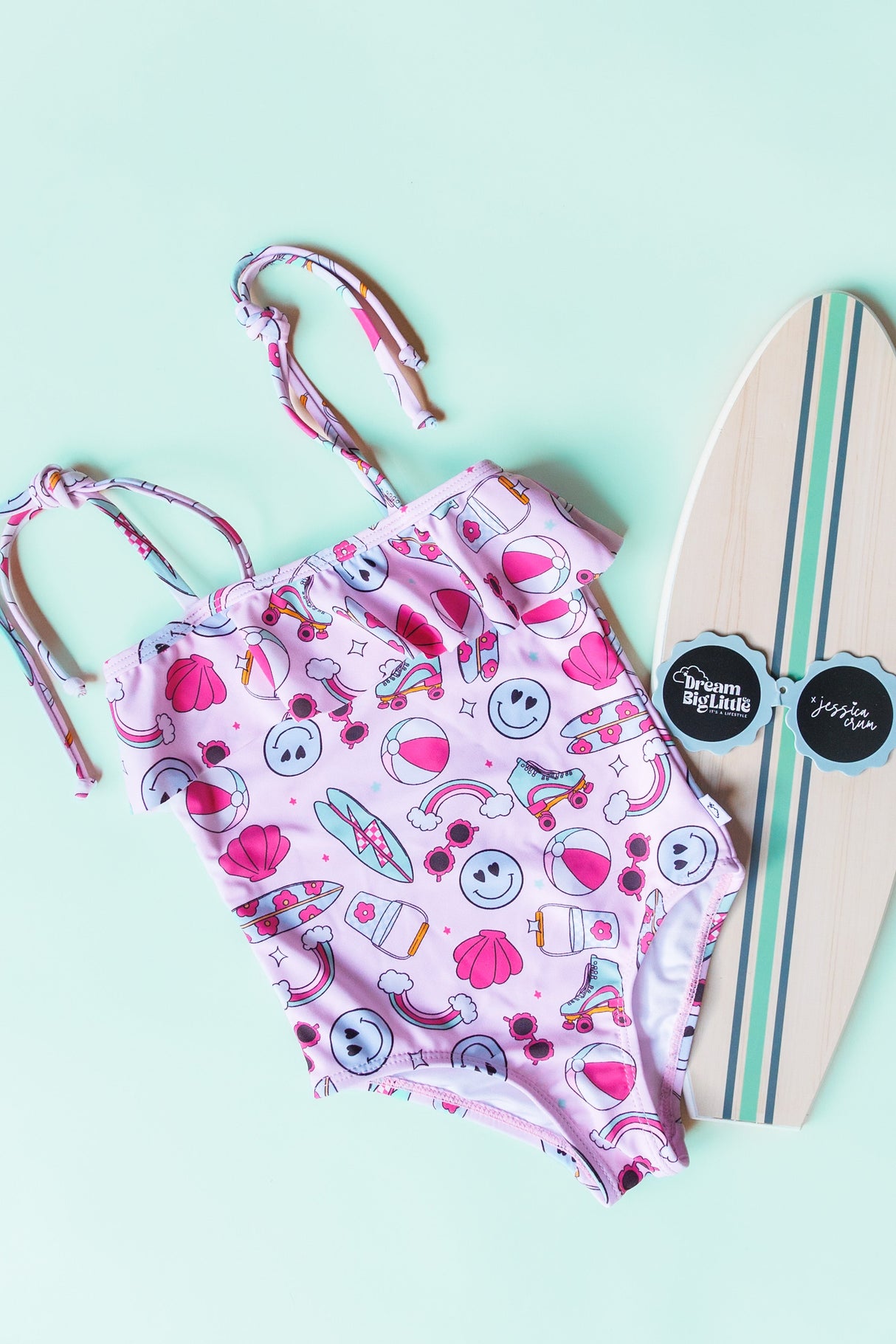 EXCLUSIVE BEACHIN’ IT WITH BRYNNLEIGH DREAM SPAGHETTI ONE PIECE SWIM SUIT from DREAM BIG LITTLE CO