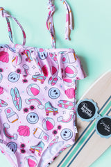 EXCLUSIVE BEACHIN’ IT WITH BRYNNLEIGH DREAM SPAGHETTI ONE PIECE SWIM SUIT from DREAM BIG LITTLE CO