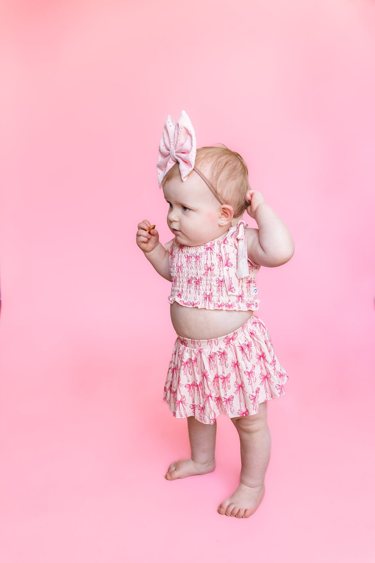 BOW CUTE DREAM SMOCKED SKORT SET from DREAM BIG LITTLE CO