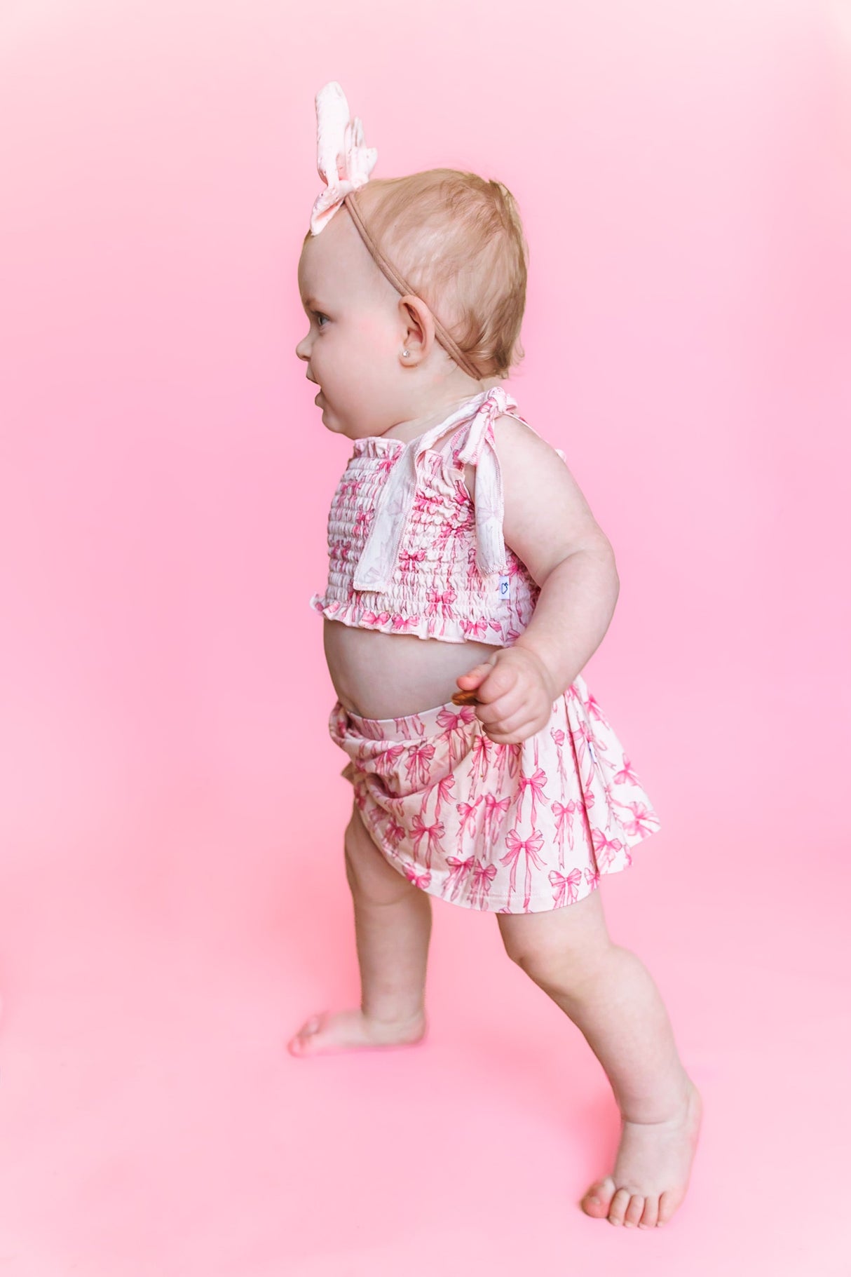 BOW CUTE DREAM SMOCKED SKORT SET from DREAM BIG LITTLE CO