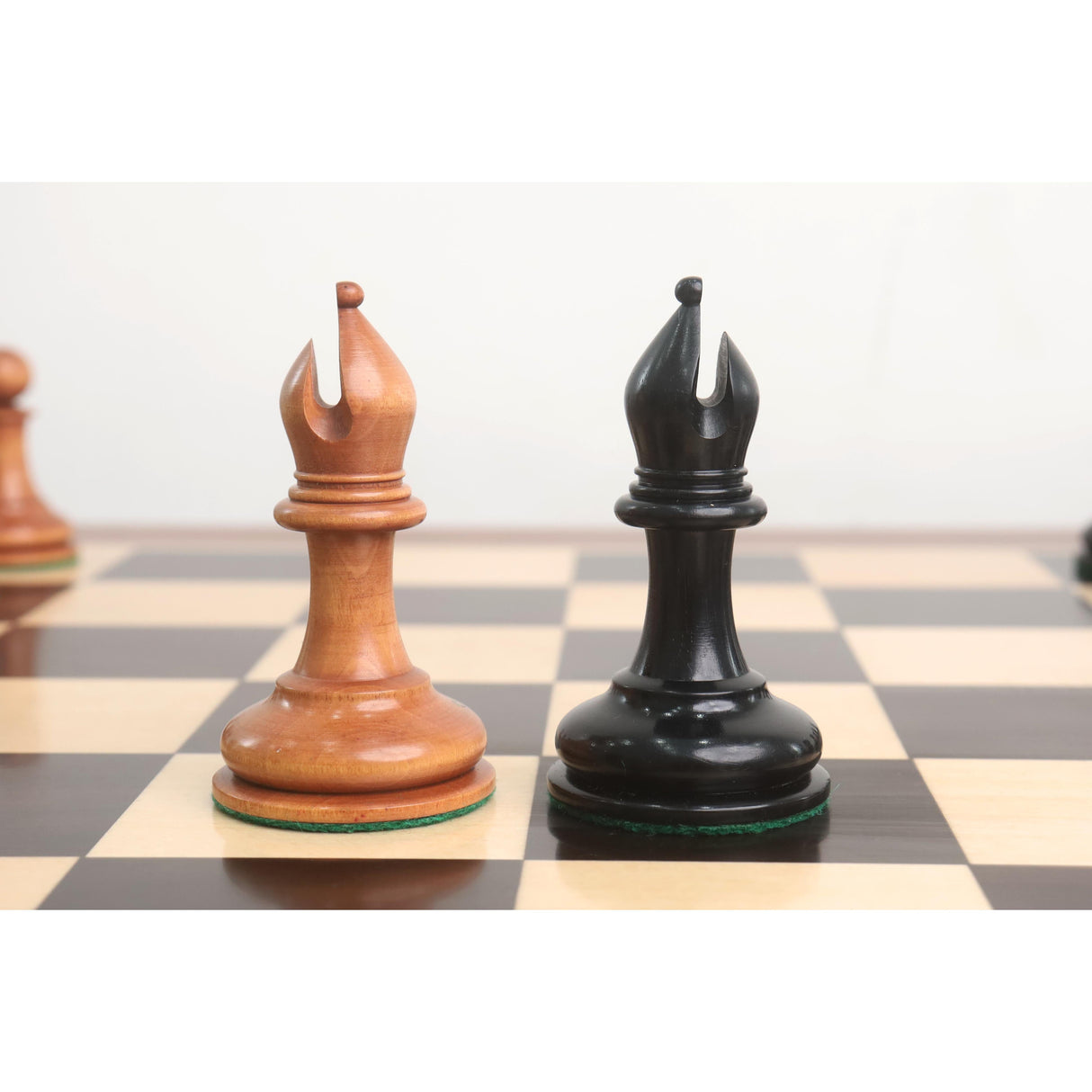 Cooke Type Staunton Chess Set- Chess Pieces Only 1849 - Ebony Wood & Antiqued Boxwood - 4.3" King From Royal Chess Mall