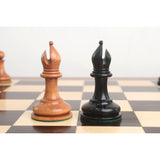 Cooke Type Staunton Chess Set- Chess Pieces Only 1849 - Ebony Wood & Antiqued Boxwood - 4.3" King From Royal Chess Mall