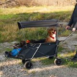 Folding Dog Wagon Cart with Extendable Rear End Heavy Duty From Redcamp