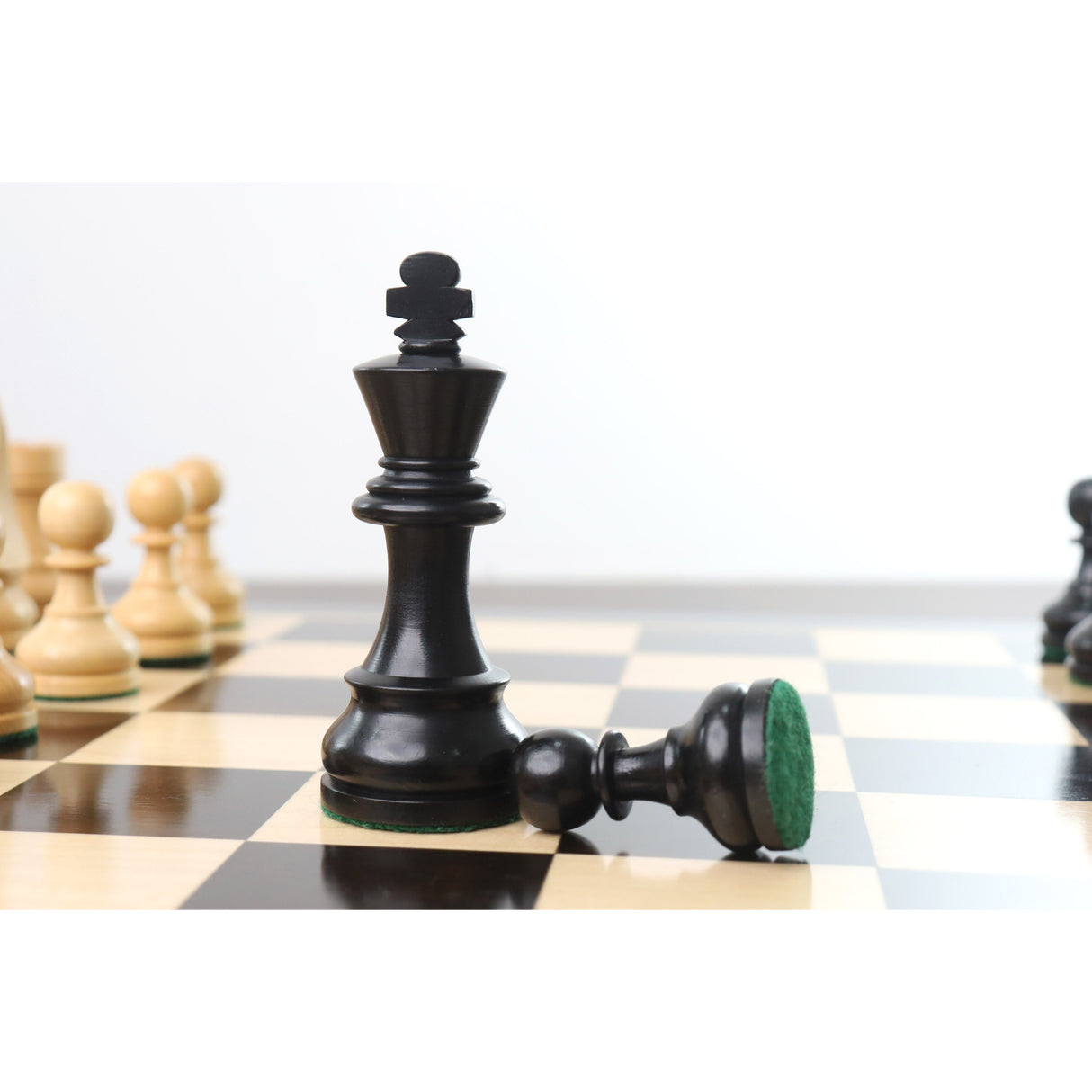 3.9" Tournament Chess Set Combo -Pieces in Ebonised boxwood with Board and Box from Royal Chess Mall