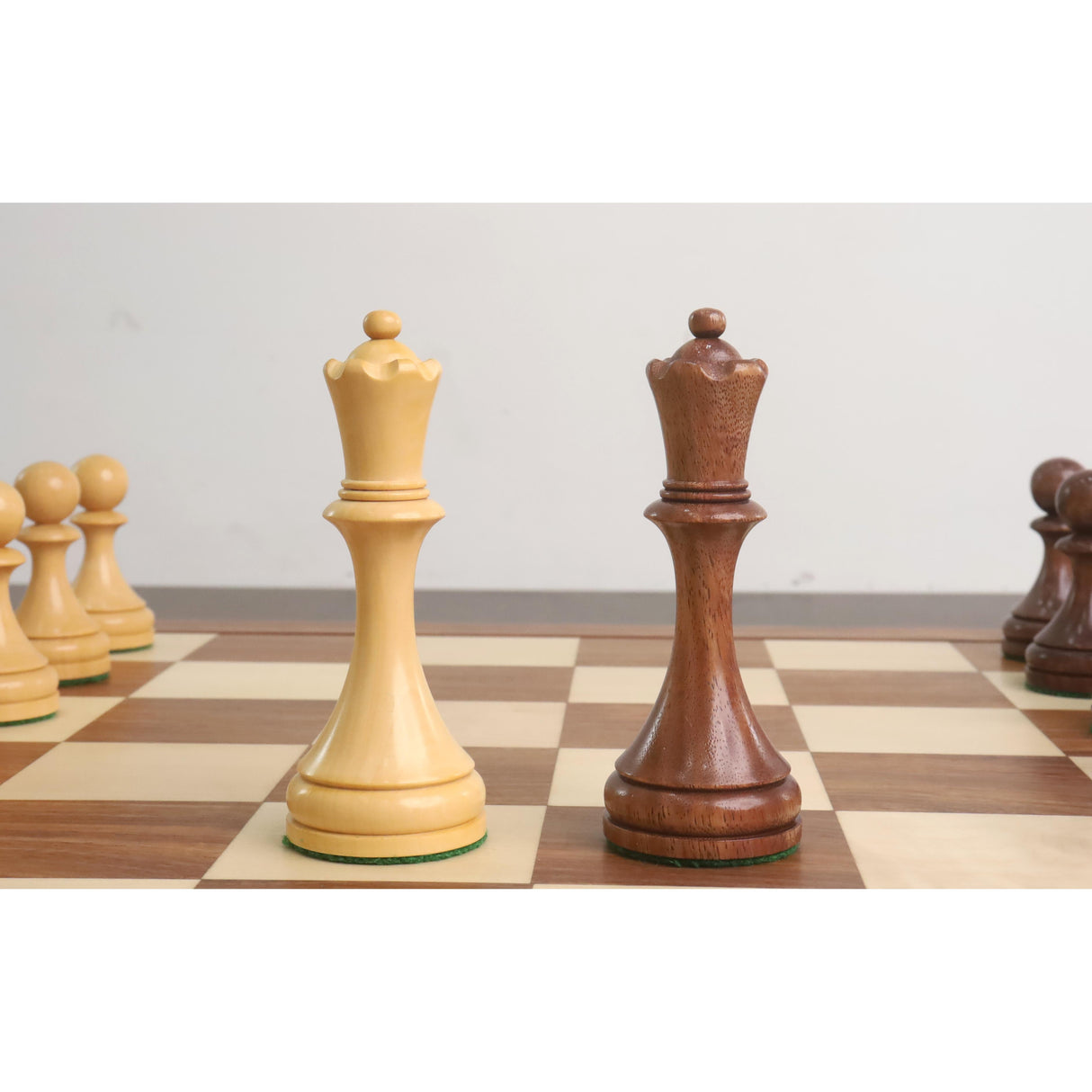 Botvinnik Flohr-II Soviet 1935 Chess Pieces Only Set -Golden Rosewood- 4.4" King From Royal Chess Mall