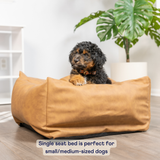 PupProtector™ Faux Leather Memory Foam Dog Car Bed - Camel From Paw.com