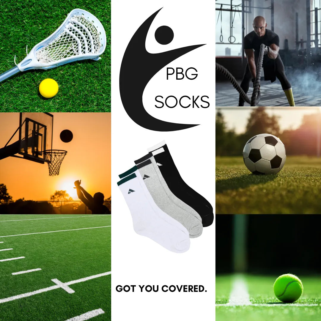 PBG Men's Socks 6 Pair Athletic performance MultiPack Activewear 10-13 HighSocks from PremiumBrandGoods