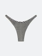 BALBOA BIKINI BOTTOM - BLACK STRIPED From ELYSIIAN