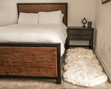 PupRug™ Runner Faux Fur Memory Foam Dog Bed - Curve White with Brown Accents From Paw.com