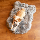 PupRug by Paw.com™ Faux Fur Orthopedic Dog Bed - Curve Charcoal Grey from Paw.com