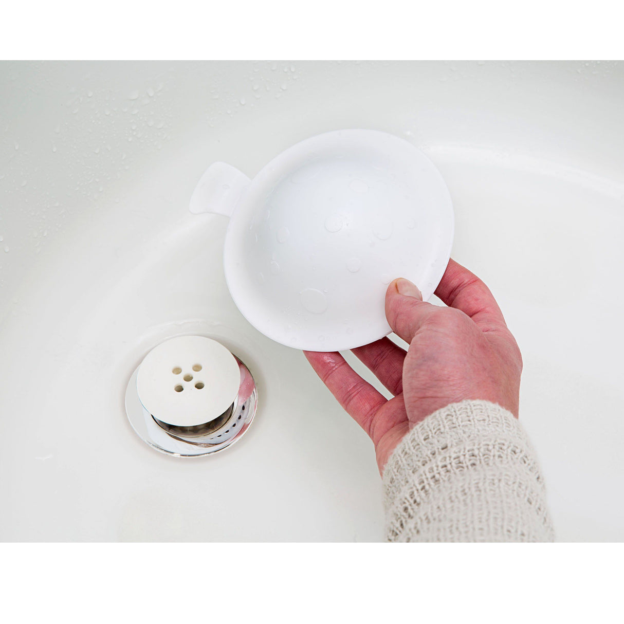 StopShroom (White) Universal Stopper Cover for Bathtub, Bathroom, and Kitchen Drains from TubShroom.com