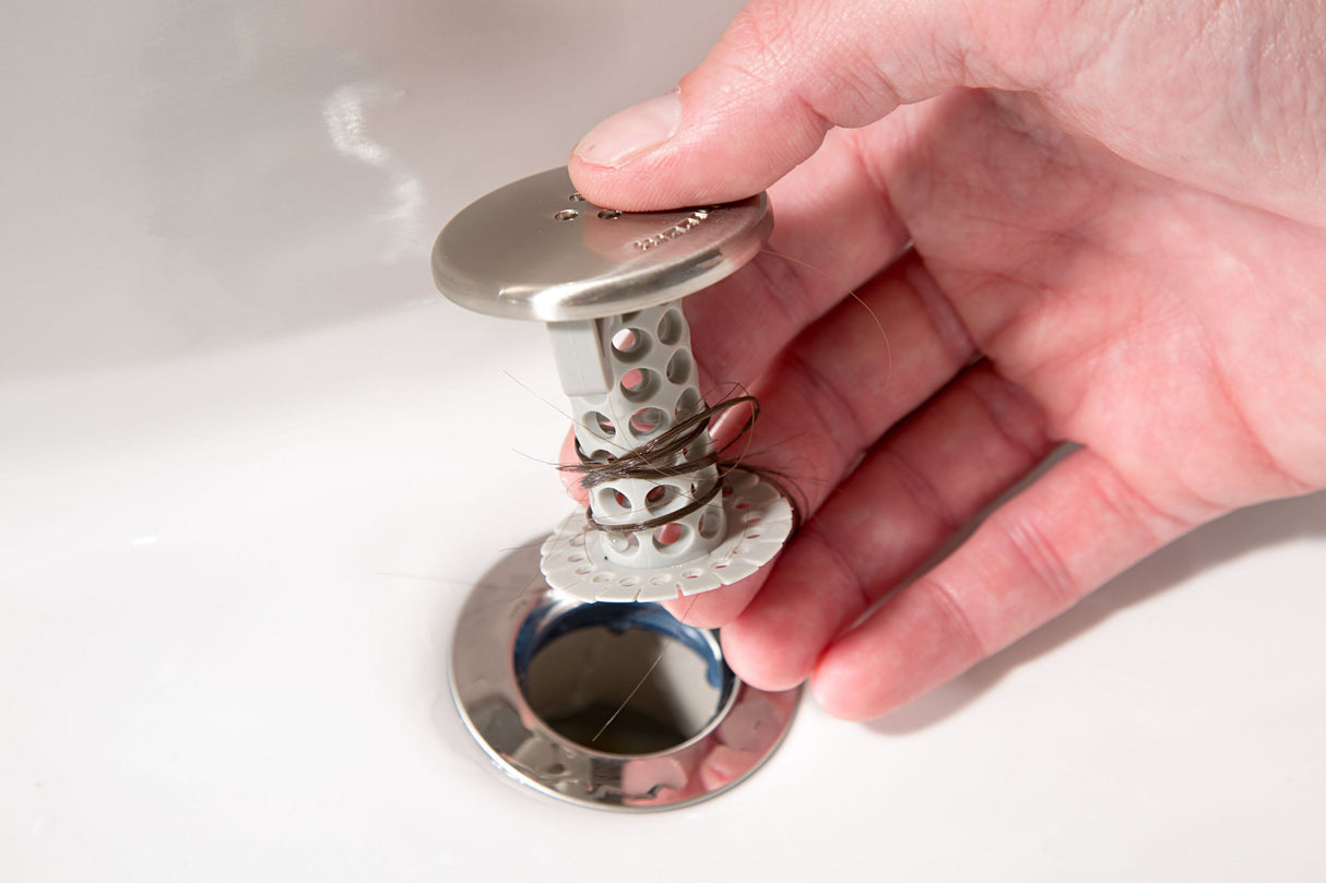 SinkShroom (Nickel Edition) The Hair Catcher That Prevents Clogged Bathroom Sink Drains from TubShroom.com