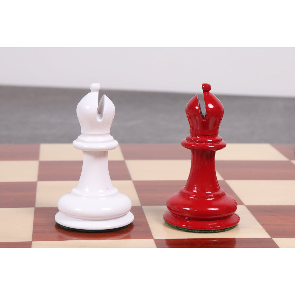 Jacques Cook Staunton Collectors Chess Set- Chess Pieces Only 1849  - Red & White - 3.75" From Royal Chess Mall