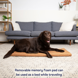 PupProtector™ Faux Leather Memory Foam Dog Car Bed - Camel From Paw.com