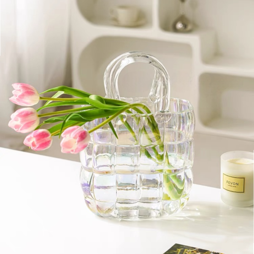 Glamour Glass Handbag Vase from Moderny