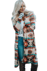 Chic Printed Lapel Woolen Coat with Unique Stitching from MsDressly