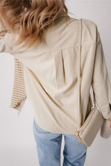 Beige Houndstooth Corduroy Jacket from MsDressly