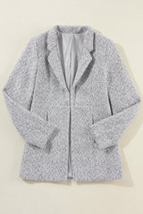Aitana Lapel Collar Long Jacket with Pocket from Threaded Pear