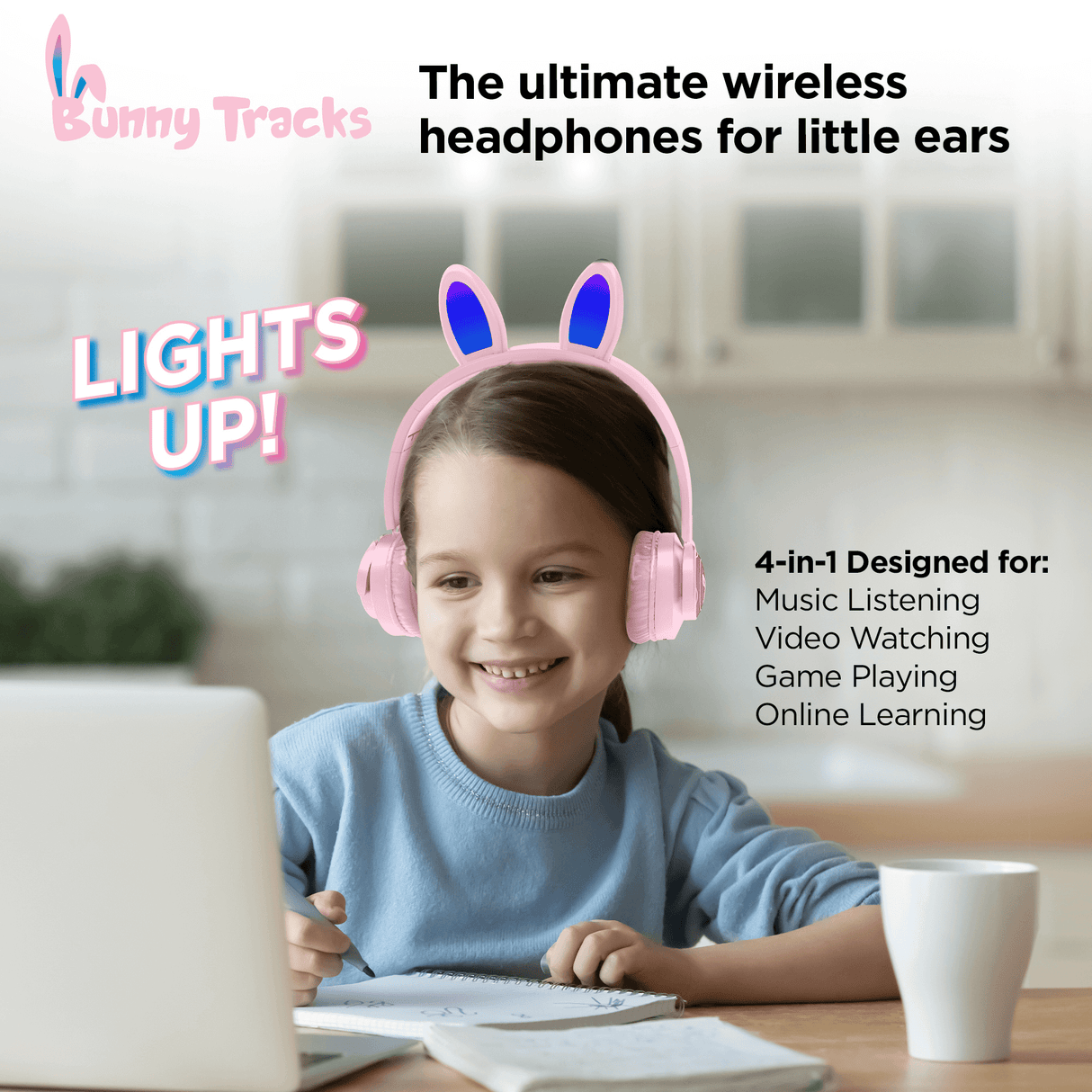 HyperGear Bunny Tracks Wireless Light-Up Headphones from Jupiter Gear Home