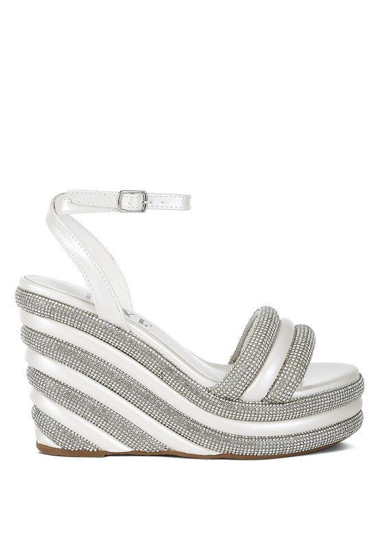 My Bliss Rhinestone Studded Wedge Sandals from My Pampered Life Seattle