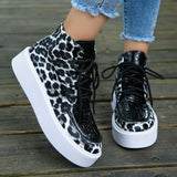 PU Leather Leopard Platform Sneakers from My Pampered Life Seattle