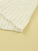 Beige Chevron Stripe Drop Shoulder Knit Pullover from MsDressly